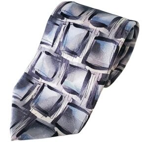J. Garcia Neck Tie 100% Silk Uncorrected Manuscript Collection 55 Gray Blue Blk
